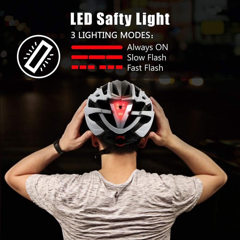 BASECAMP Bike Helmet, Bicycle Helmet with Rear Light & Detachable Magnetic Goggles Lightweight Cycling Helmet Adjustable for Adult Men Women Mountain & Road (BC-069) - Image 4
